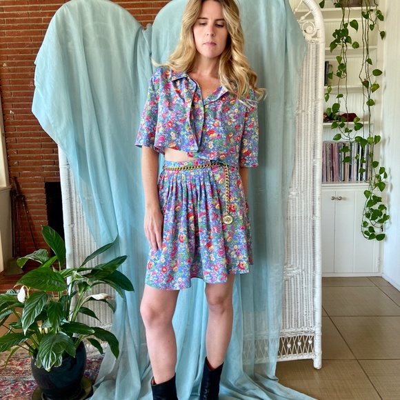 80s Floral Reworked Two-Piece Set - Picture 3 of 3